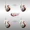 Service Caster 3 Inch 316SS Maroon Polyurethane Wheel Swivel 1/2 Inch Threaded Stem Caster Set SCC-SS316TS20S314-PPUB-MRN-121315-4 - alternate 4